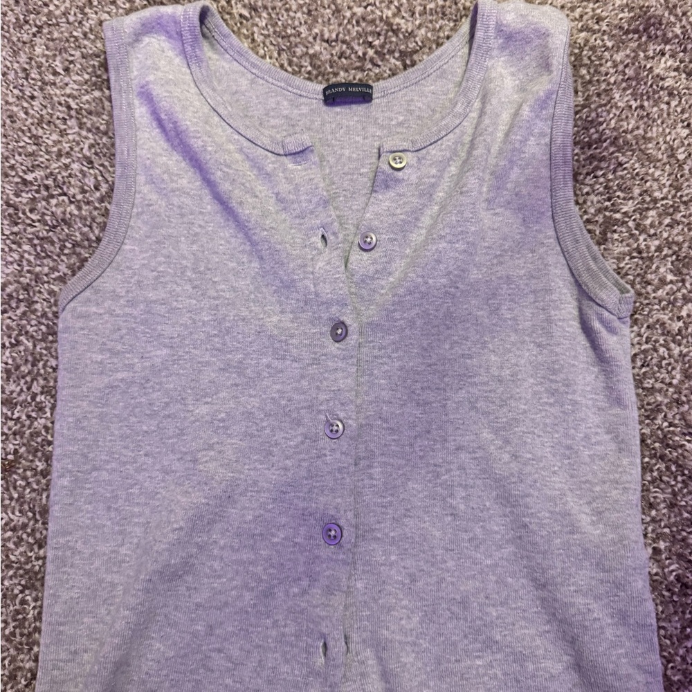 Gray Brandy Button-up Tank
